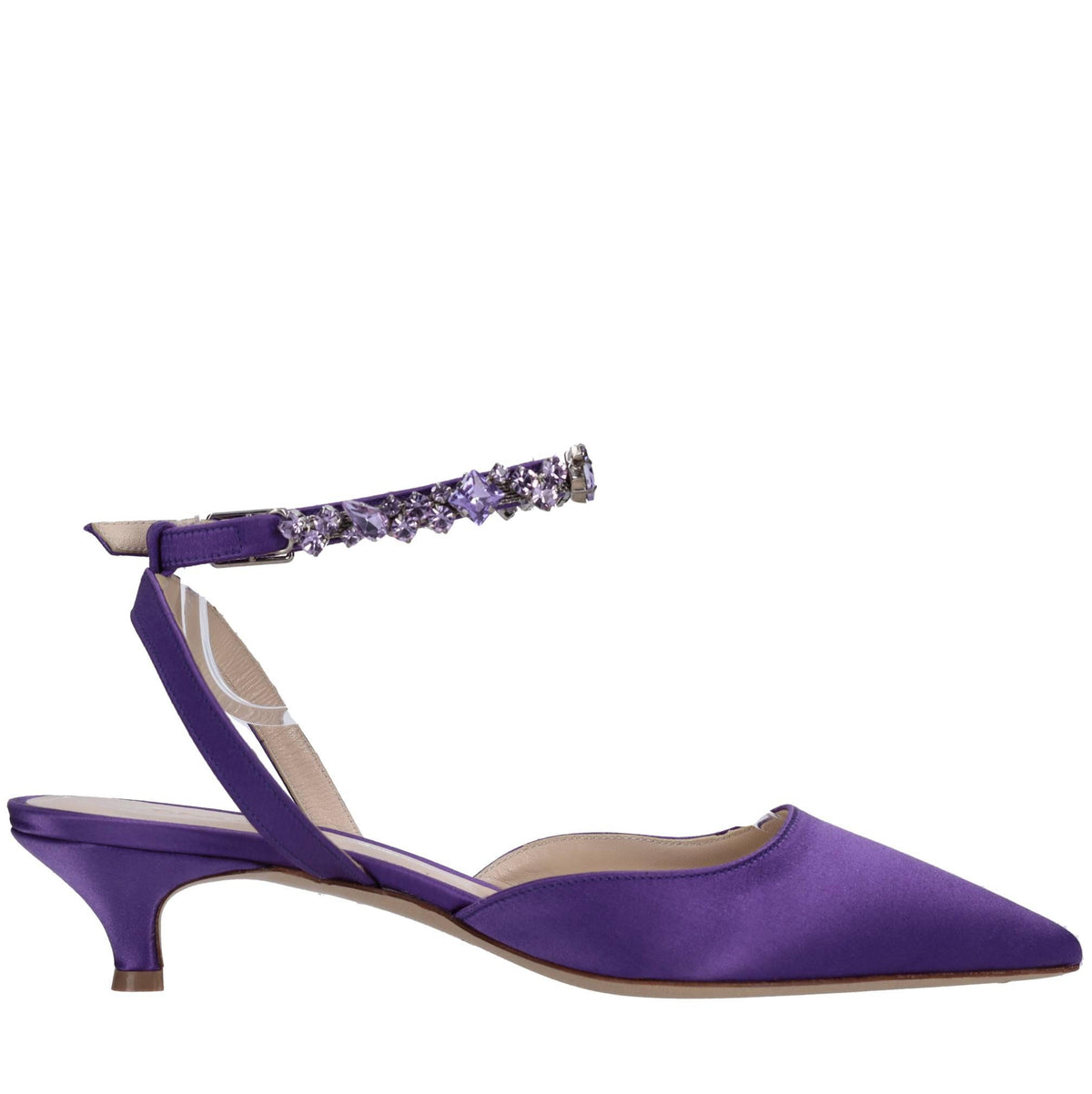 Décolleté slingback in raso 