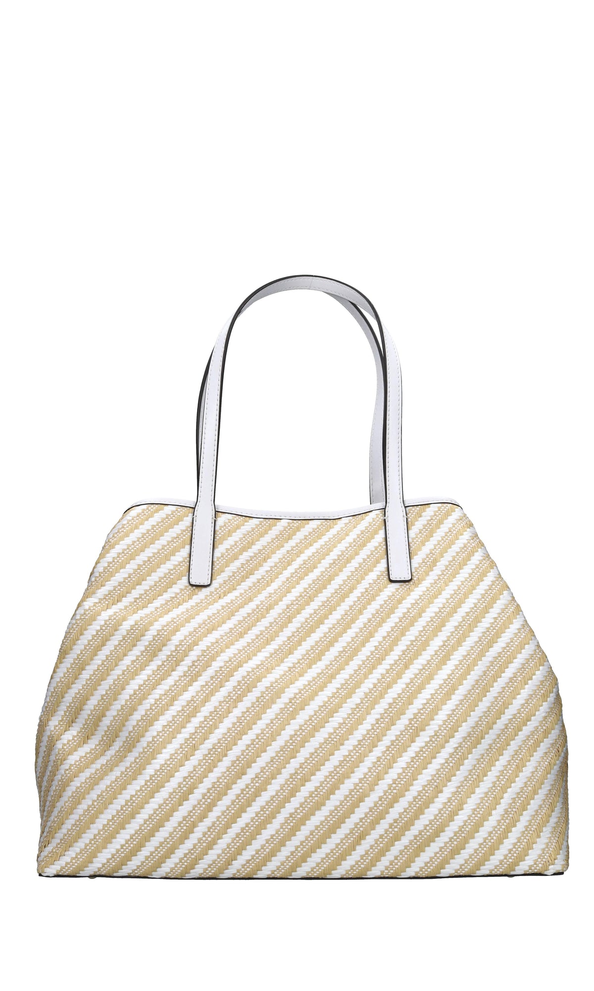 Borsa in rafia tessuto ed ecopelle 