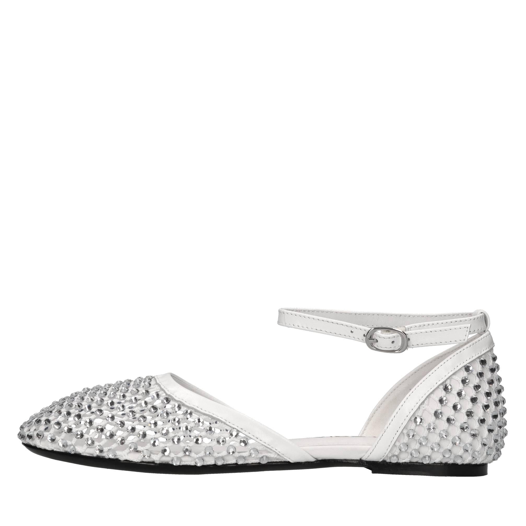 Ballerine Dollie in pelle tessuto e strass 