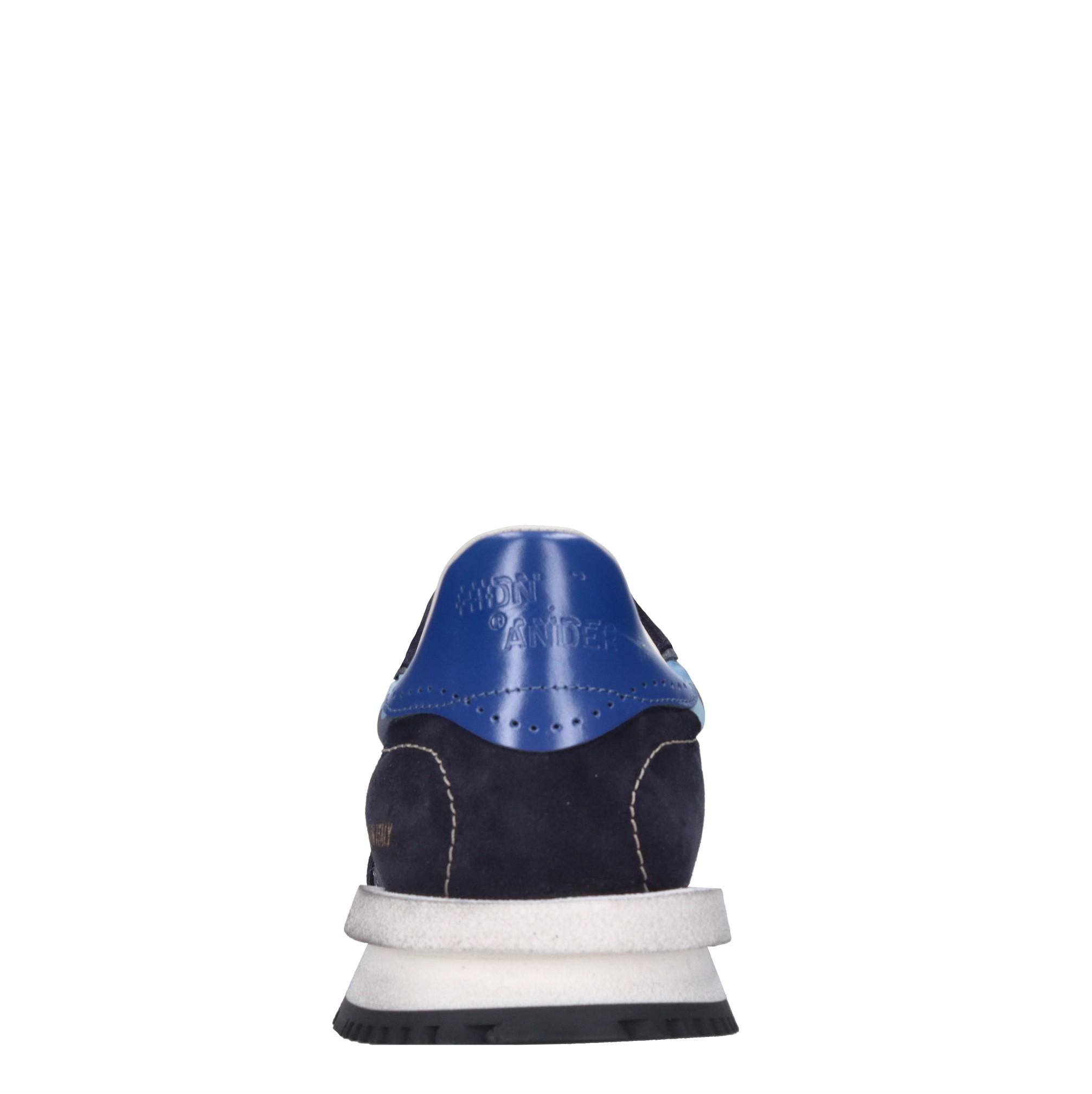 Sneakers in pelle e tessuto 