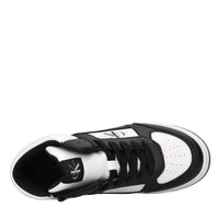 Sneakers in ecopelle e tessuto 