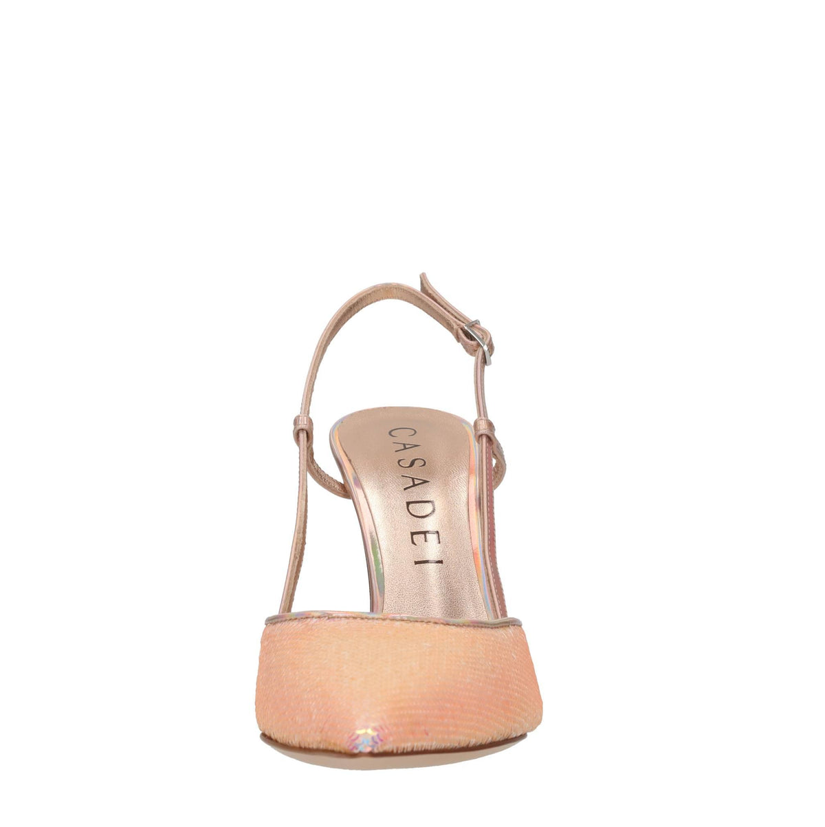Décolleté slingback Blade Mermaid in pelle e paillettes 