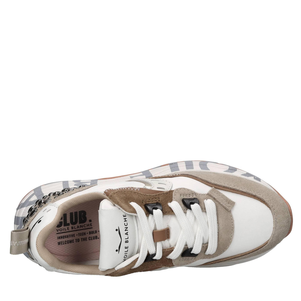 Sneakers in camoscio tessuto e borchie 