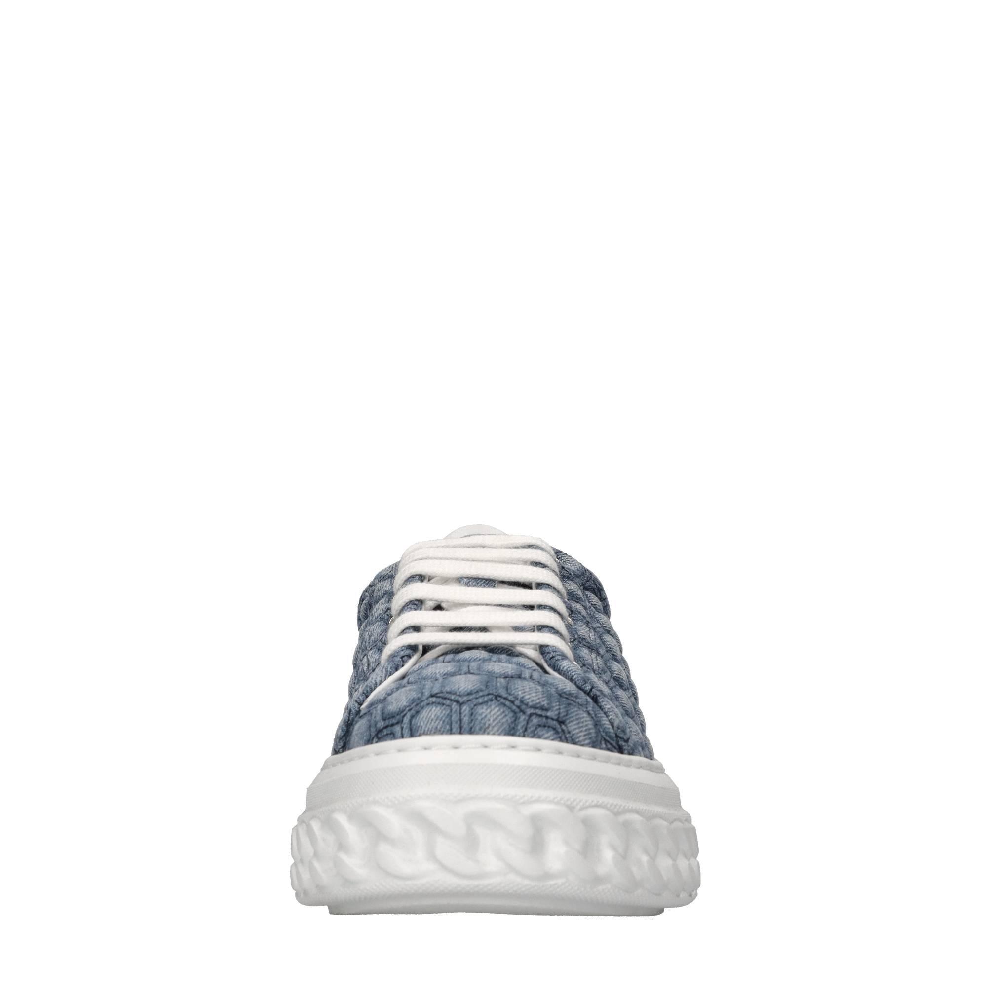 Sneakers Off road in tessuto jeans e pelle 