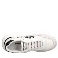 Sneakers in pelle e tessuto 