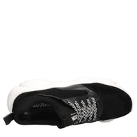 Sneakers in pelle e tessuto 