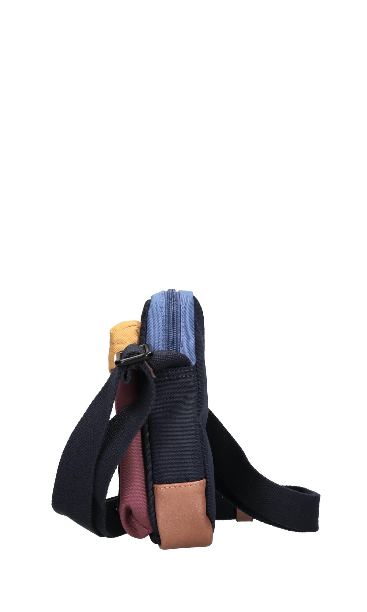 Borsa in pelle e tessuto 