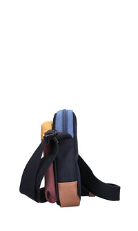 Borsa in pelle e tessuto 