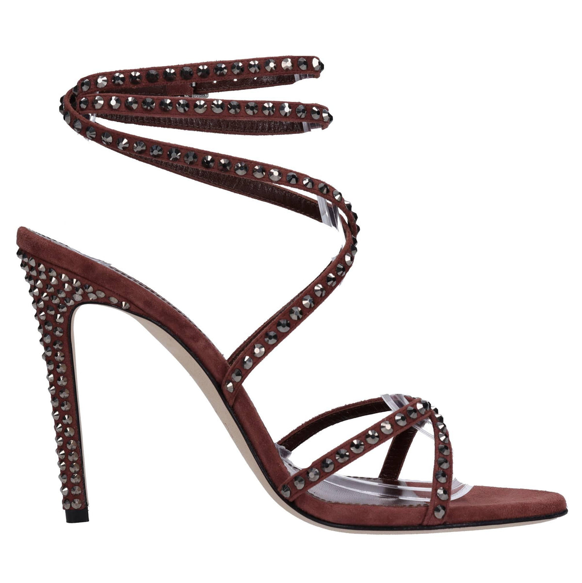 Sandali holly zoe in camoscio con strass 