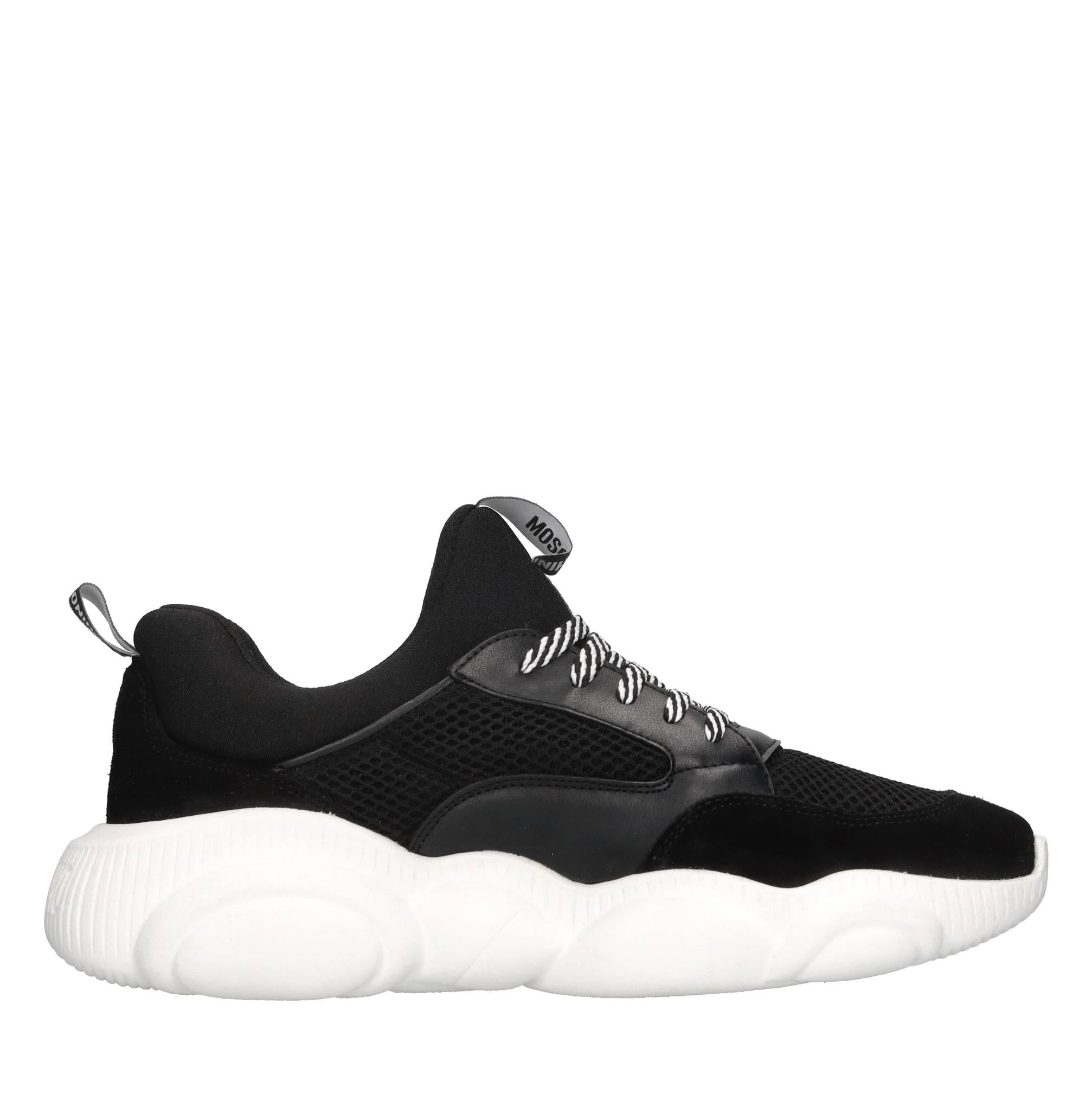 Sneakers in pelle e tessuto 
