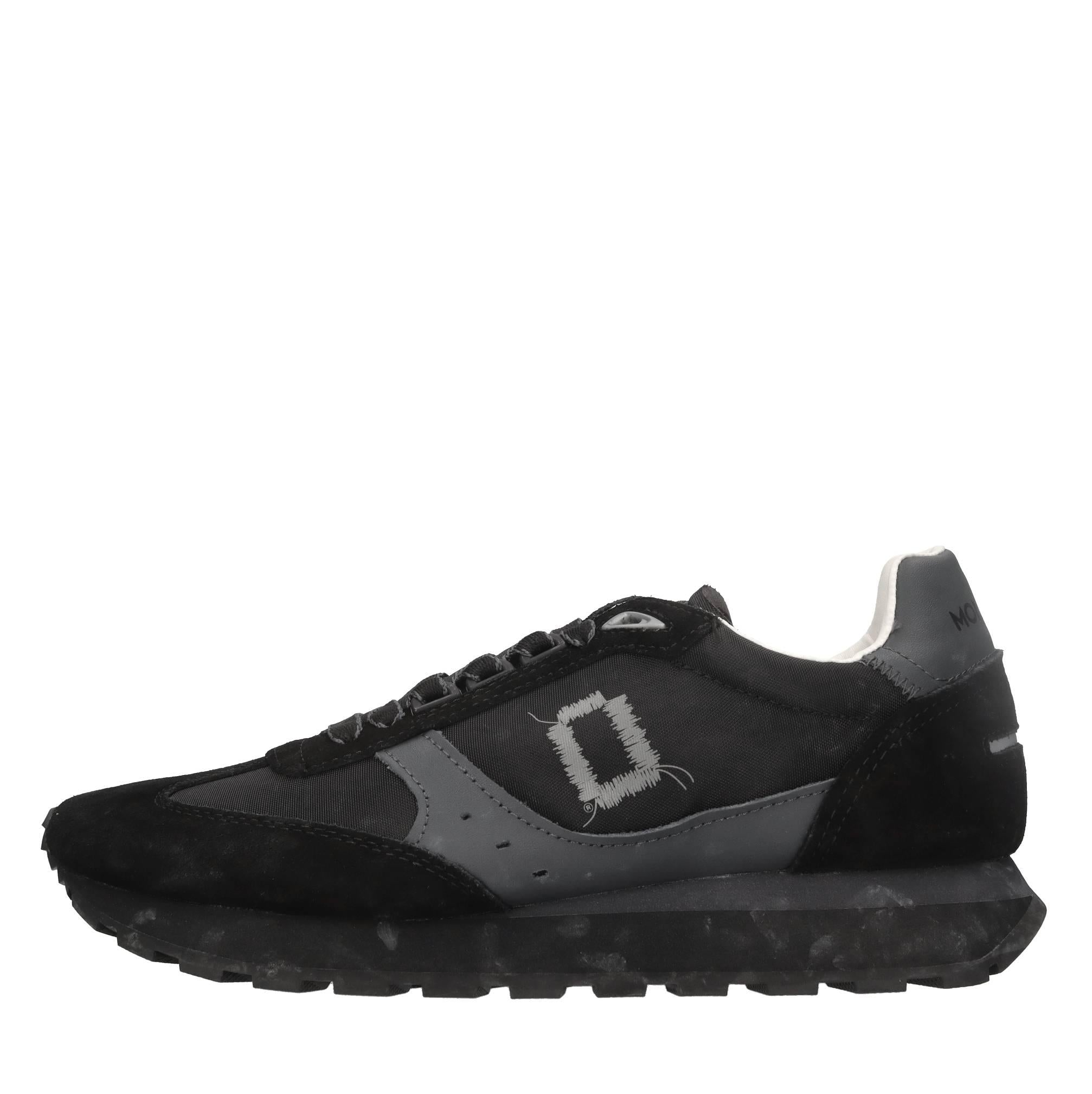 Sneakers in pelle e tessuto 