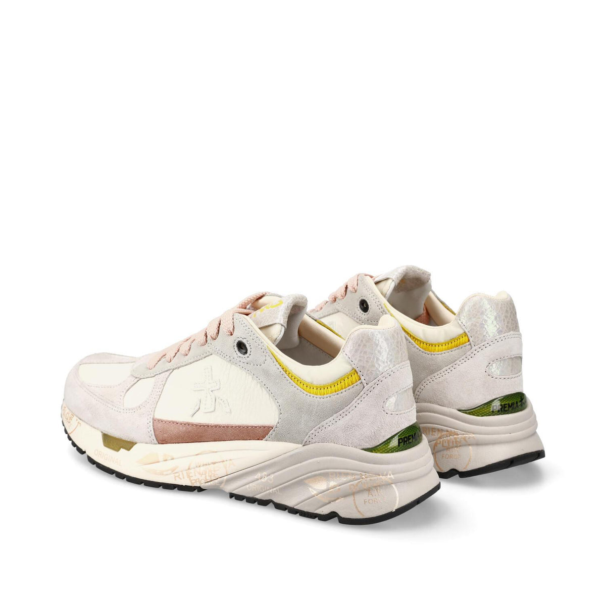 Sneakers in camoscio pelle e tessuto 
