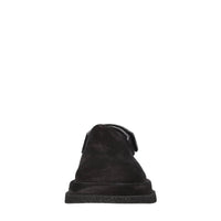 Mules in camoscio e pelle 