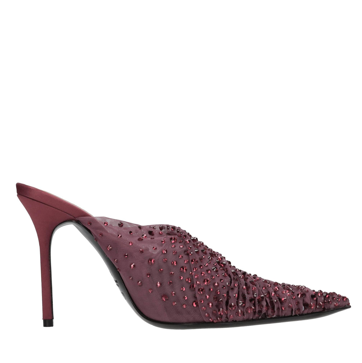 Mules in tulle e strass 