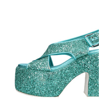 Sandali in pelle e glitter 