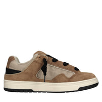 Sneakers in camoscio e tessuto 