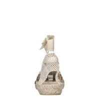 Flat espadrillas in rafia e tessuto 