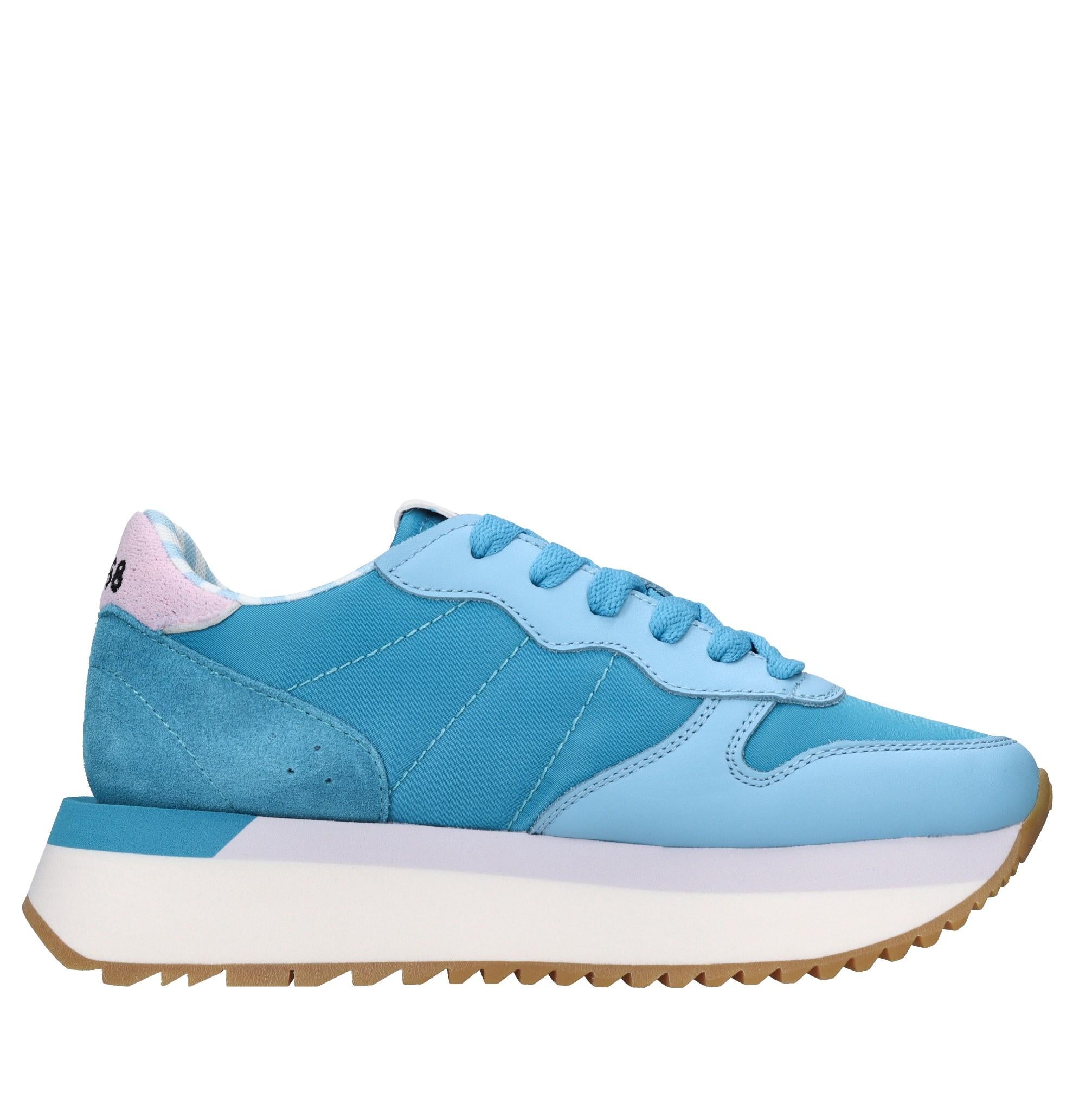 Sneakers in pelle e tessuto 