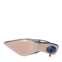Décolleté Slingback modello GILDA in tessuto e rete argentata 