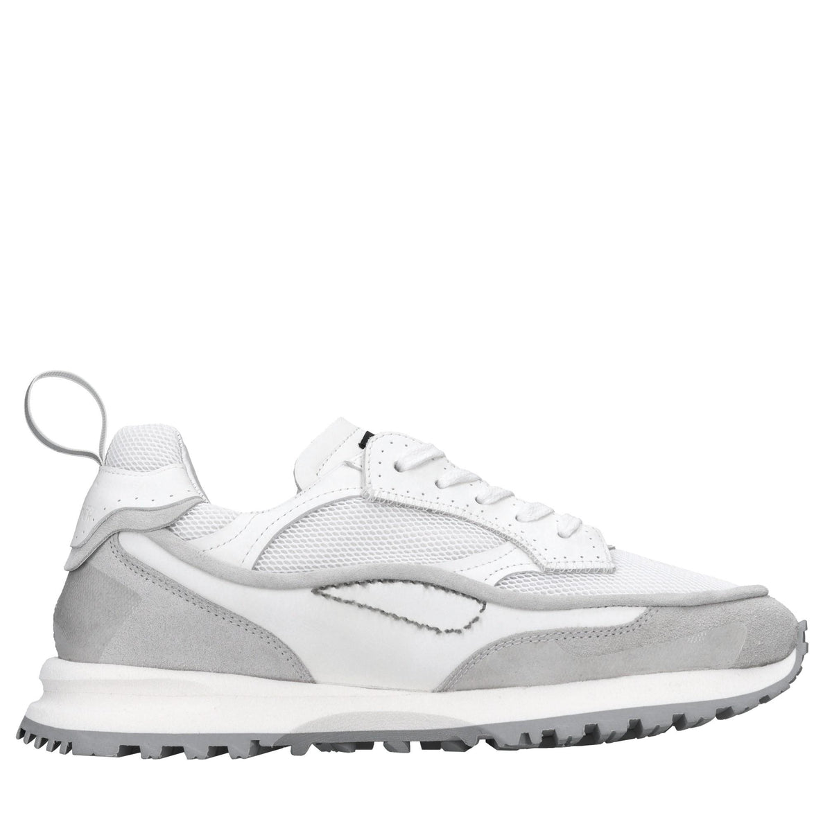 Sneakers in pelle e tessuto 