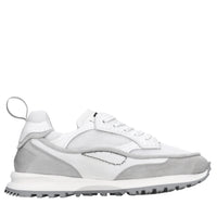 Sneakers in pelle e tessuto 