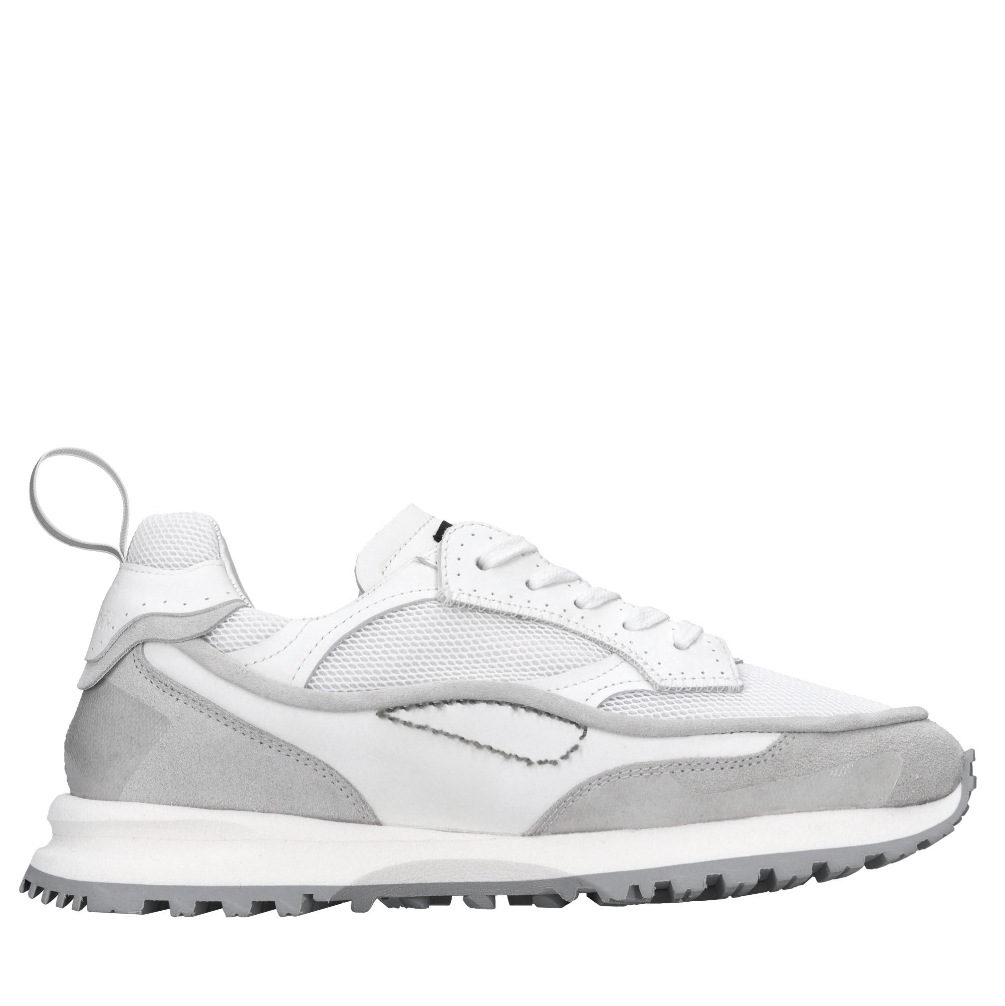 Sneakers in pelle e tessuto 