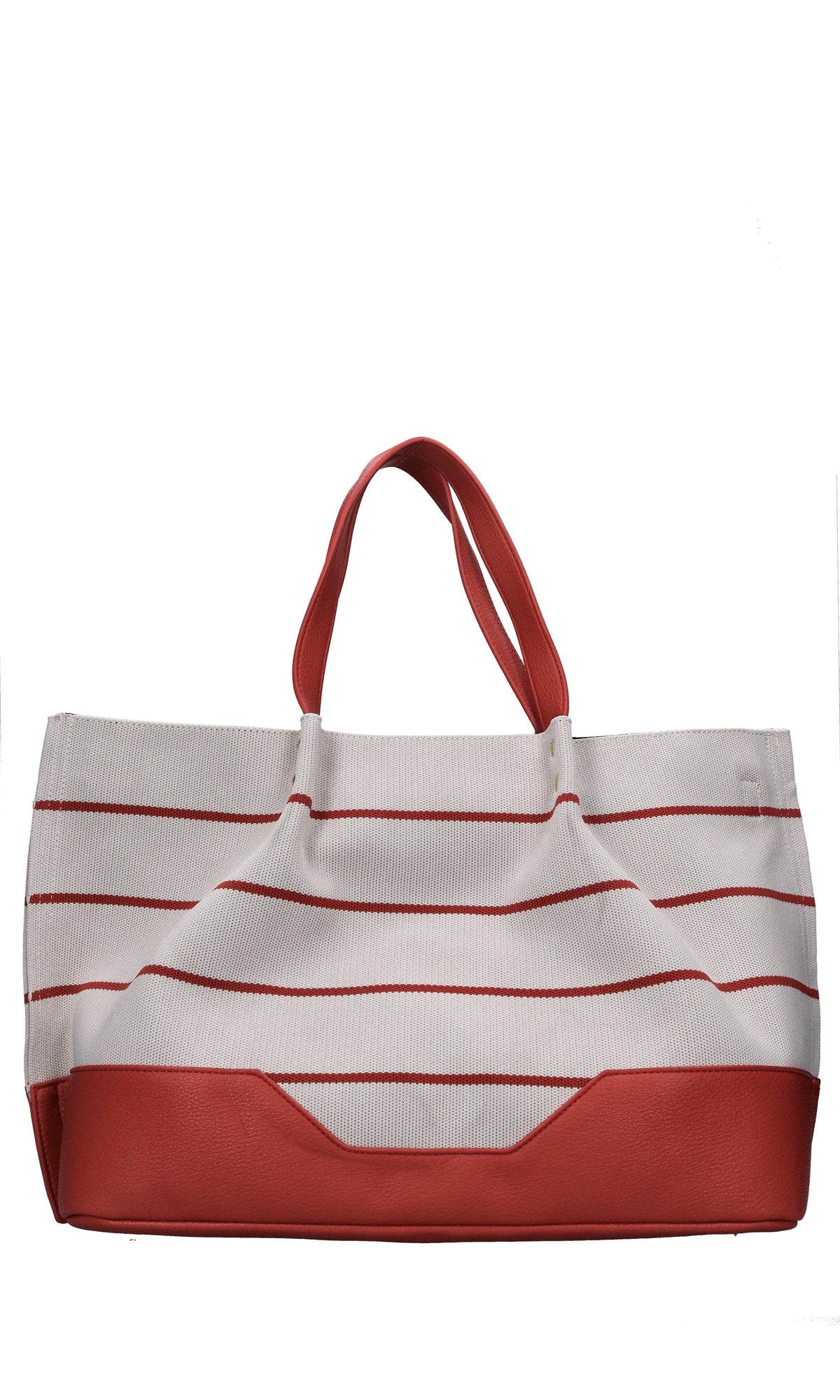 Borsa Stripes in tessuto ed ecopelle 