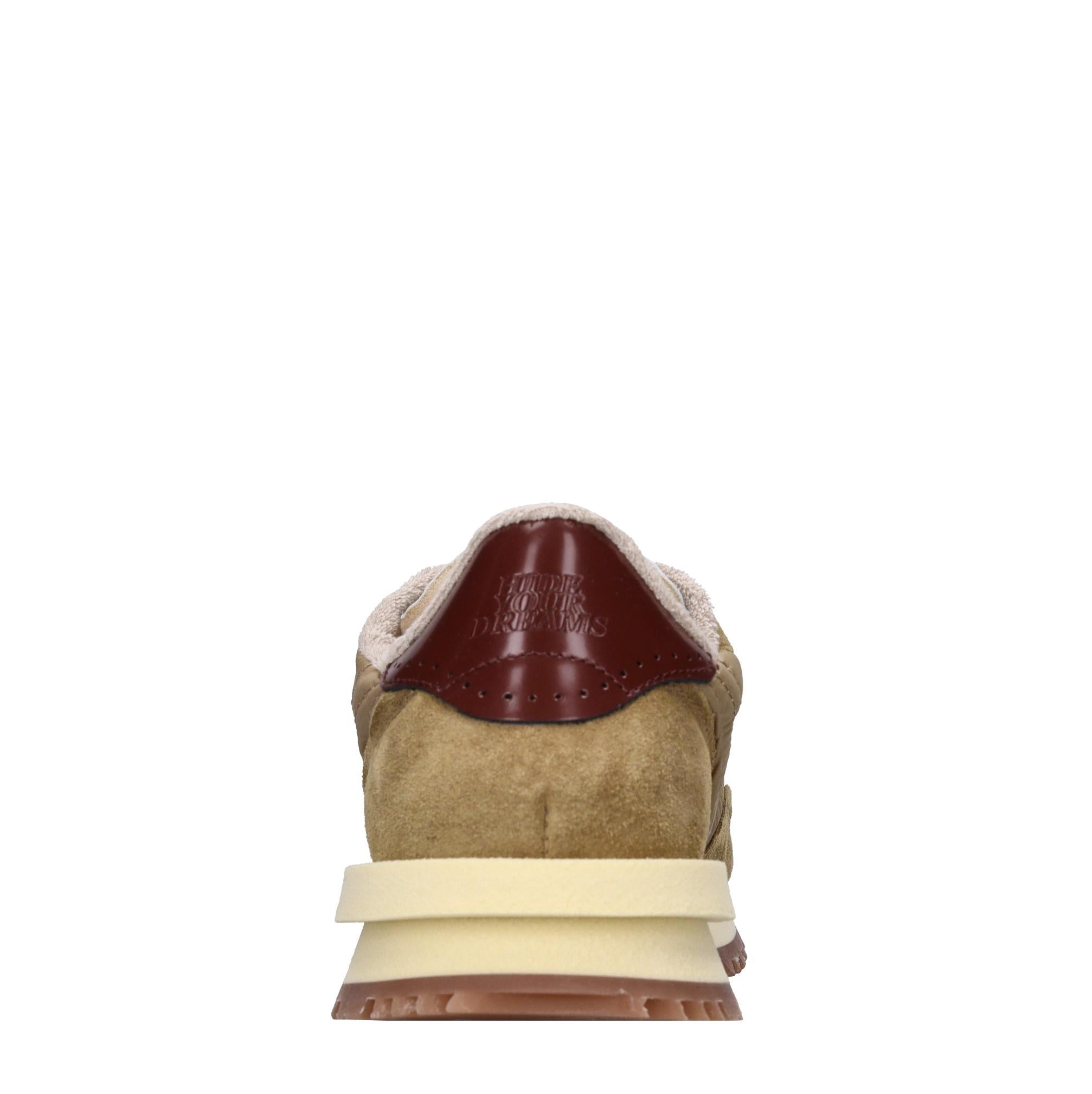 Sneakers in pelle e tessuto 