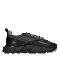 Sneakers in pelle e tessuto 
