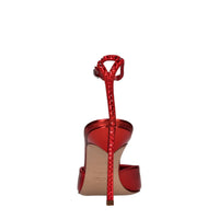 Décolleté slingback blade in pelle e strass 