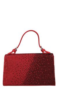Borsa mini in raso e strass 