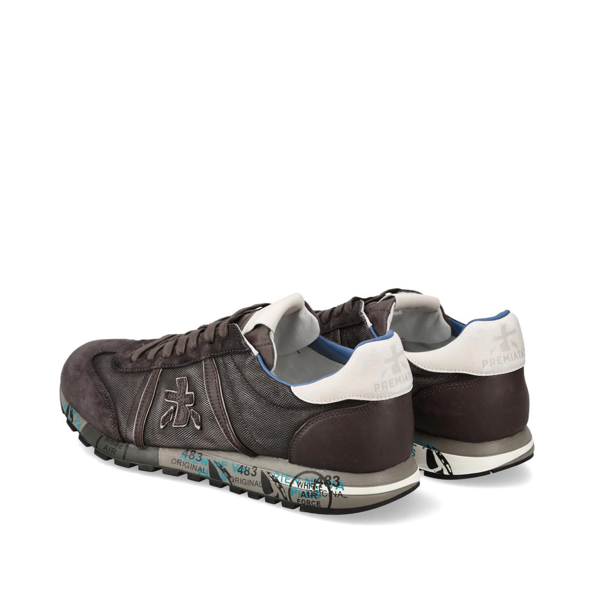 Sneakers in camoscio tessuto ed ecopelle 