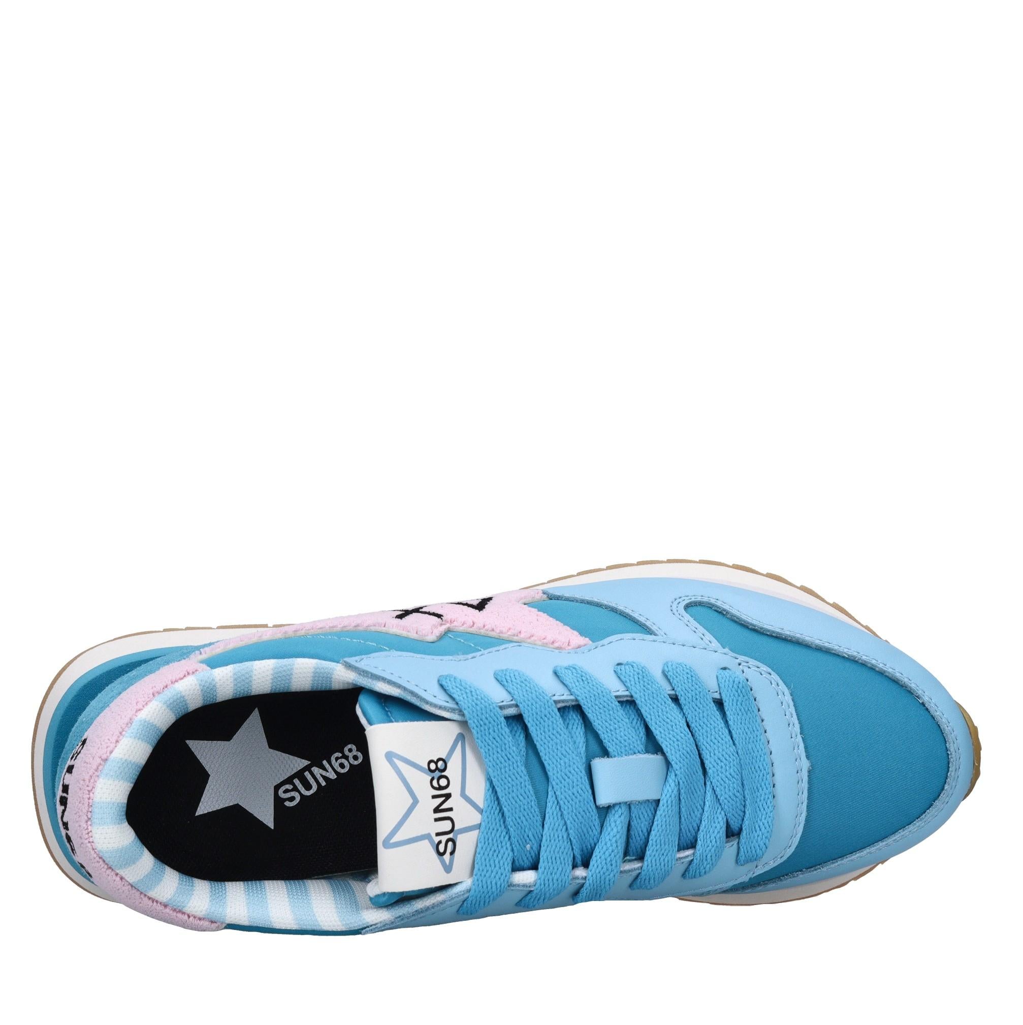 Sneakers in pelle e tessuto 