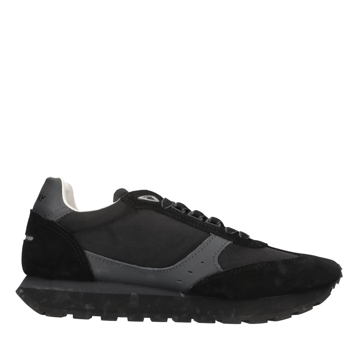 Sneakers in pelle e tessuto 