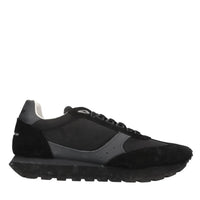 Sneakers in pelle e tessuto 