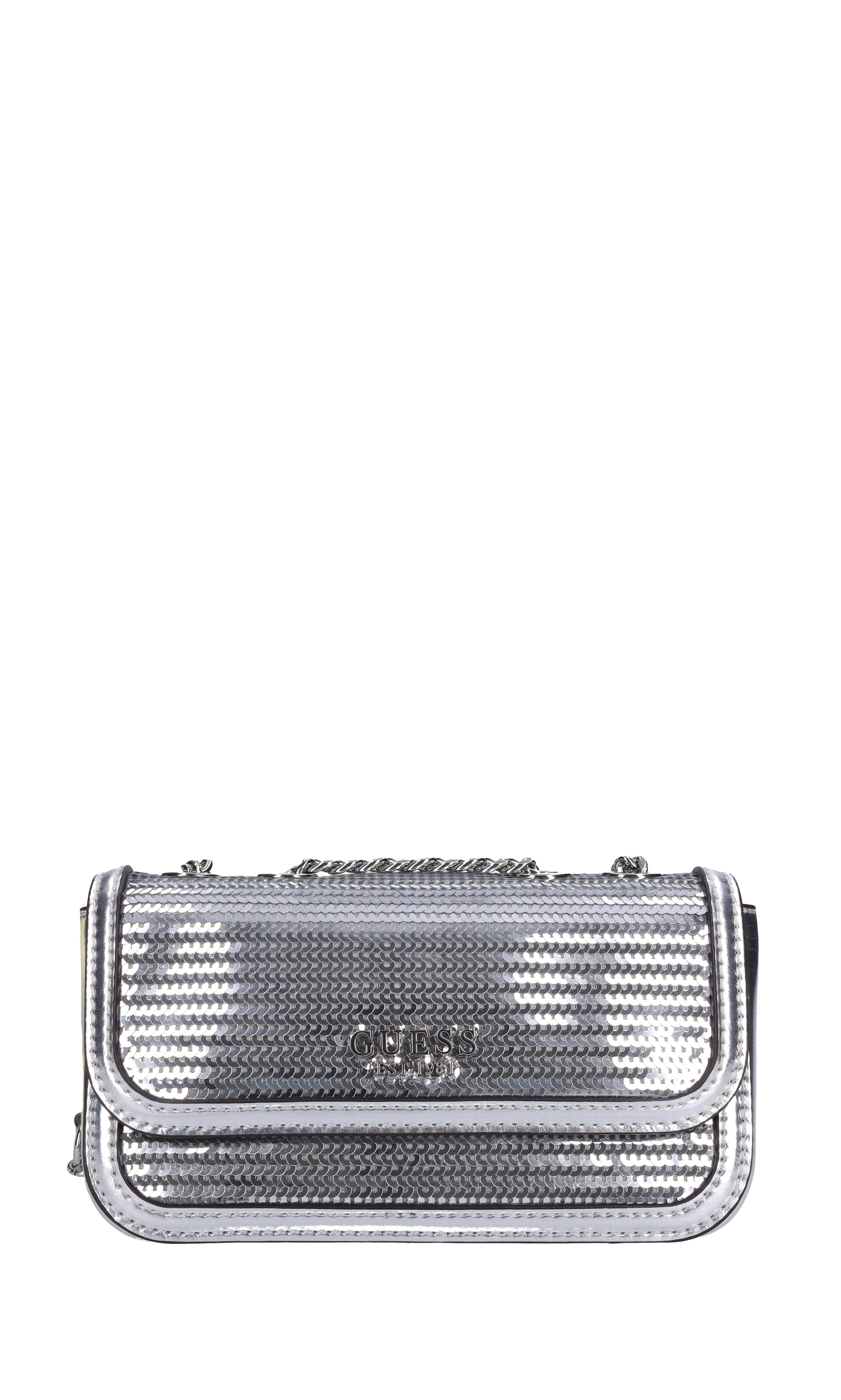 Borsa in ecopelle e paillettes 