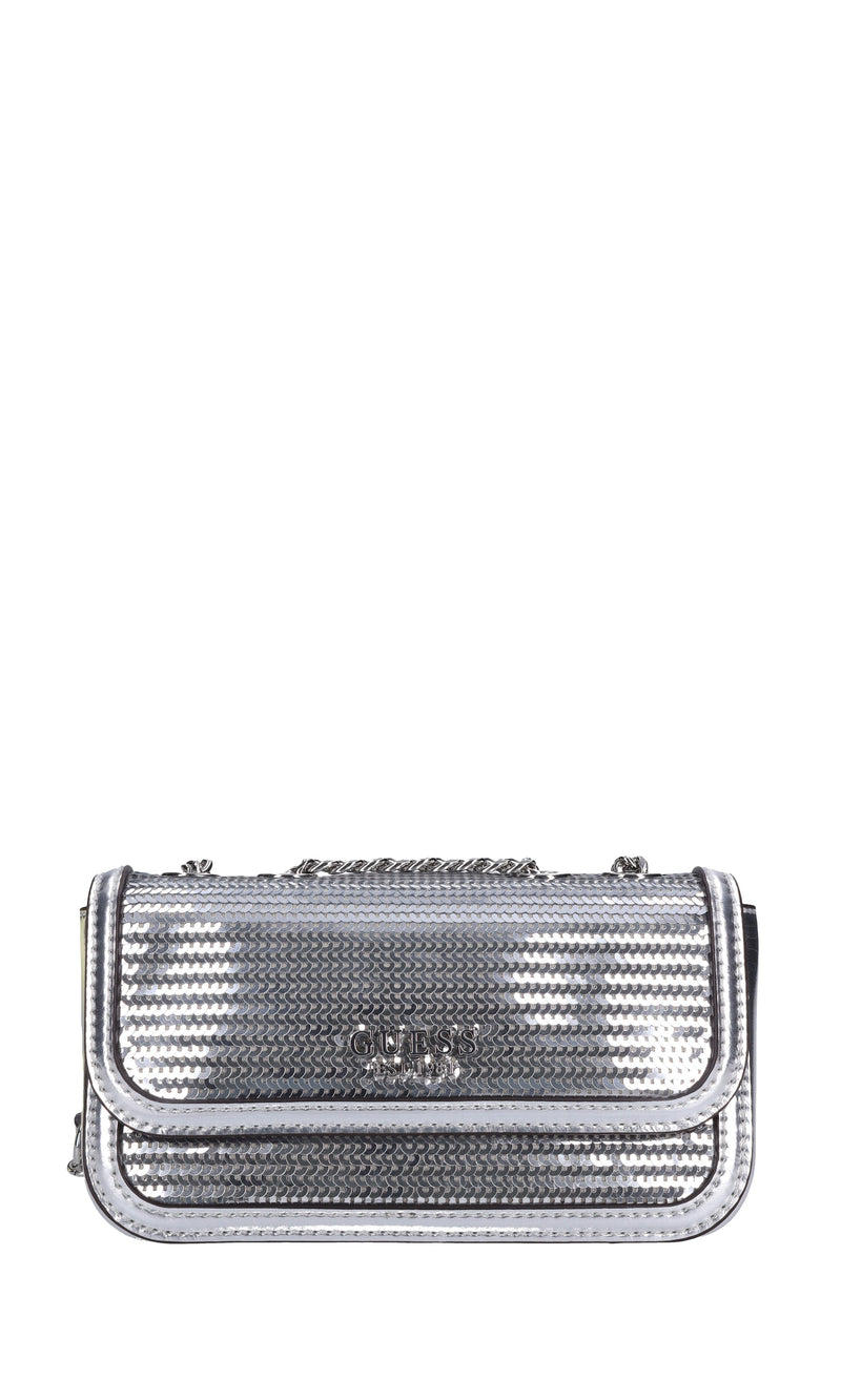Borsa in ecopelle e paillettes 