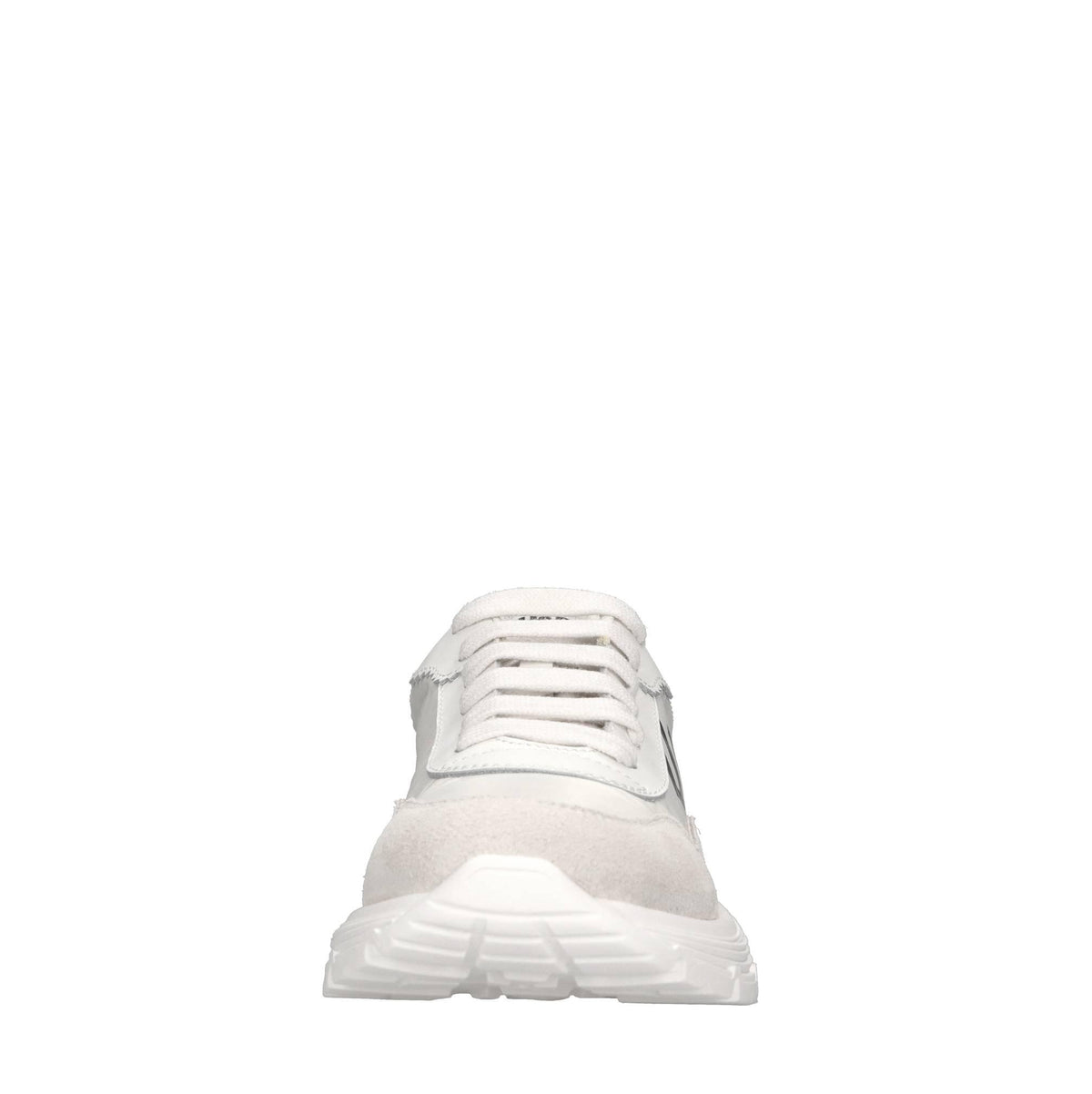 Sneakers in pelle e tessuto 