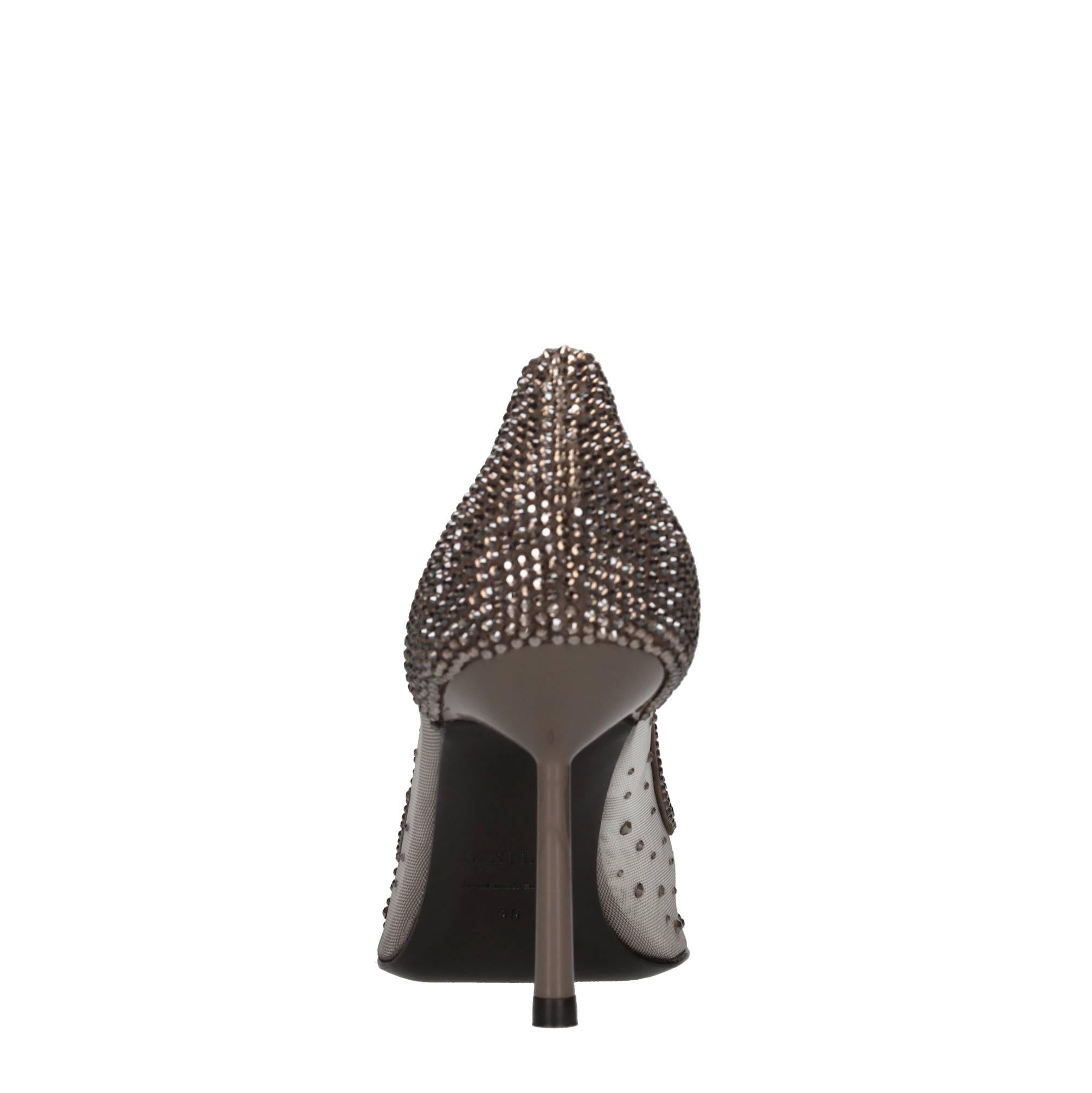 Décolleté Deco Nicole in camoscio e rete silver 