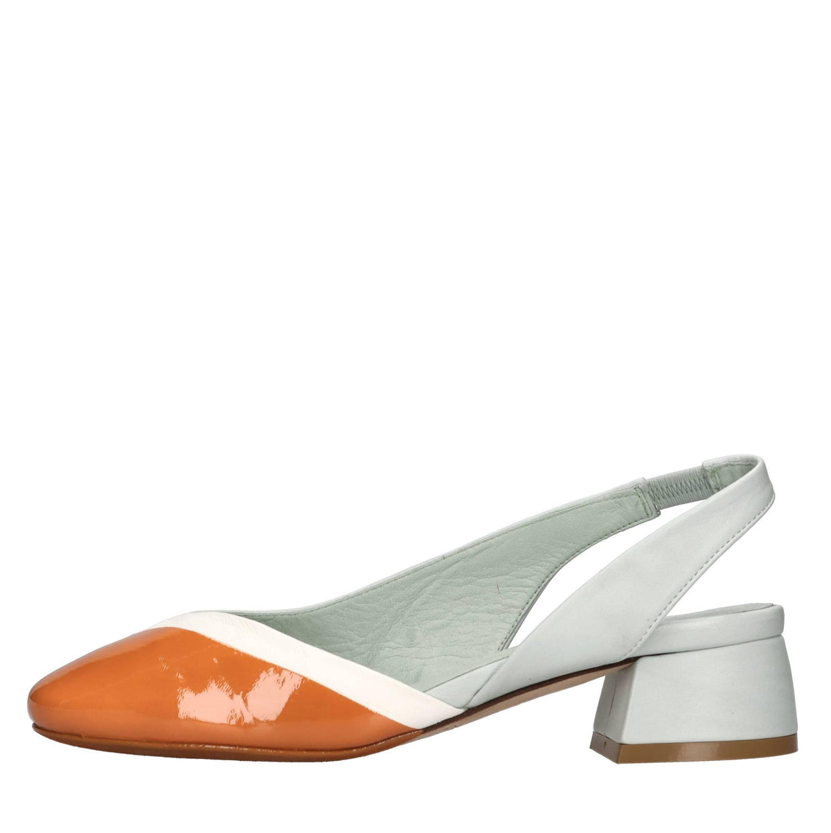 Décolleté slingback in pelle 