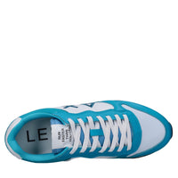 Sneakers in pelle e tessuto 