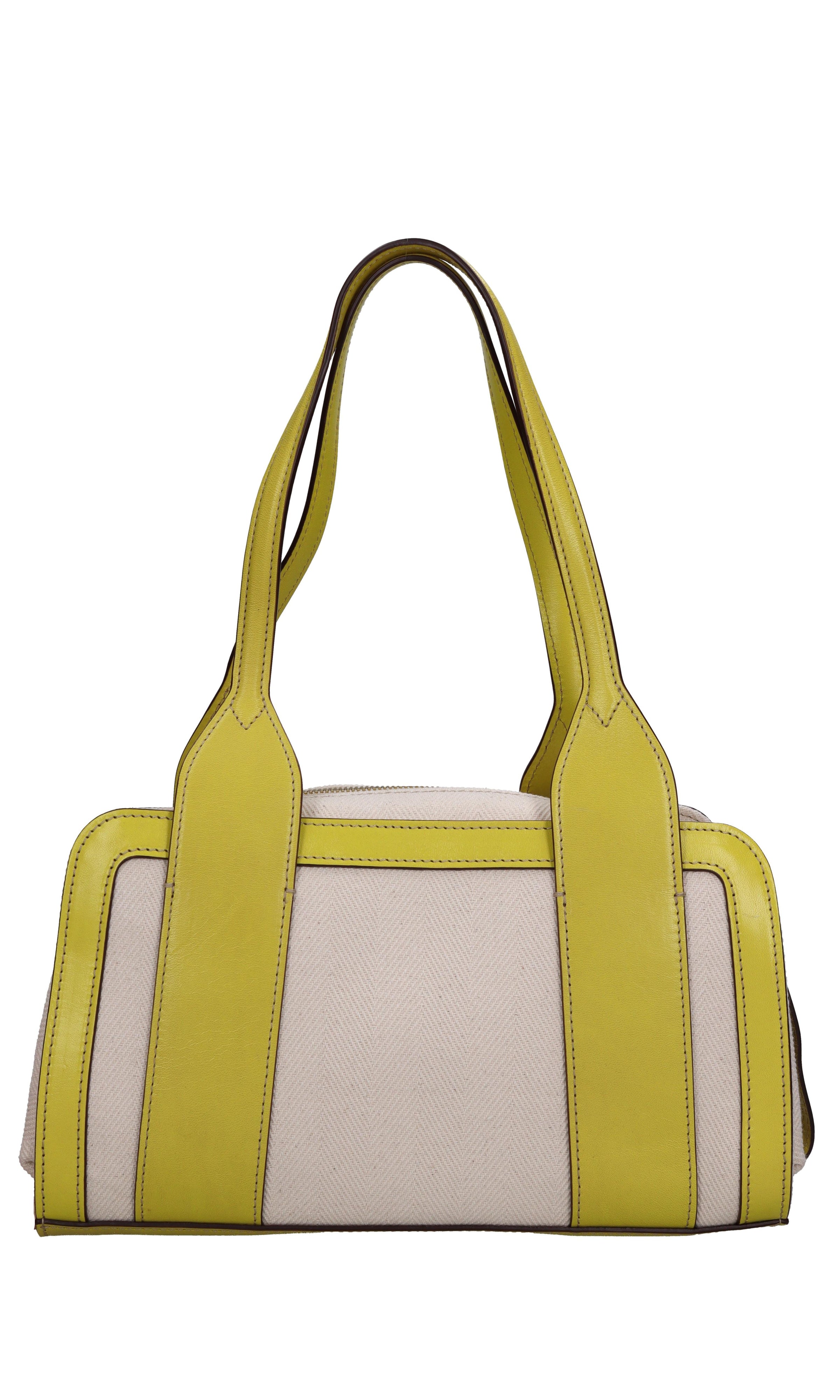 Borsa in pelle e tessuto 