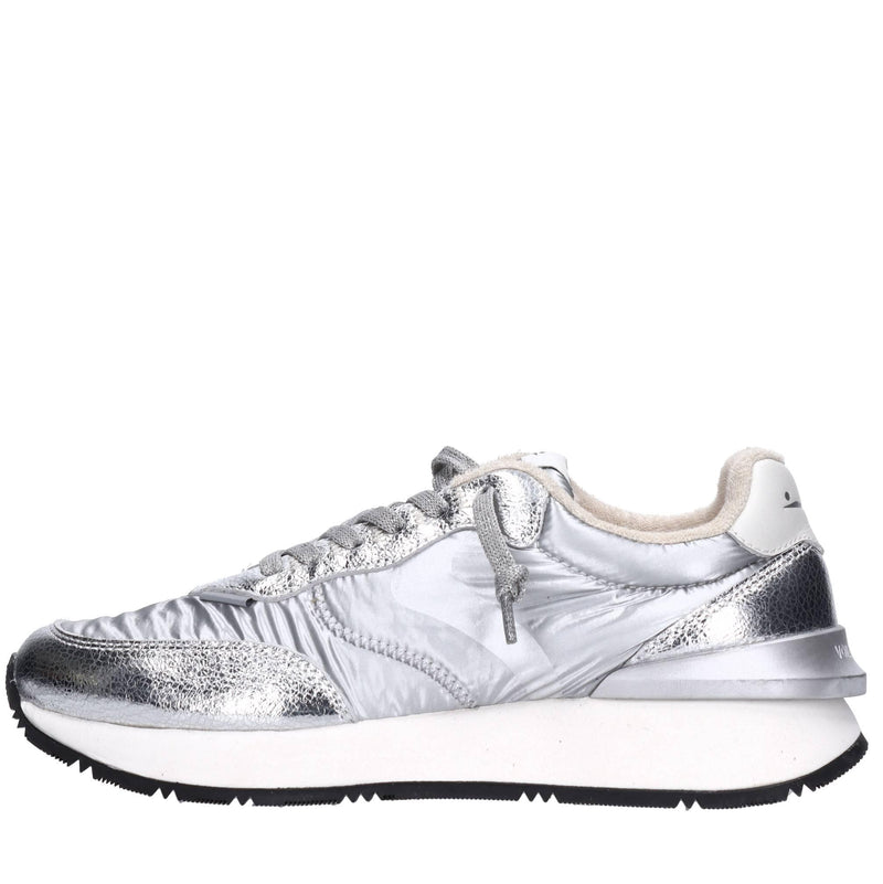 Sneakers in pelle e tessuto 