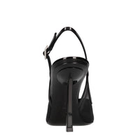 Sandali slingback modello VITTORIA in pelle e tessuto 