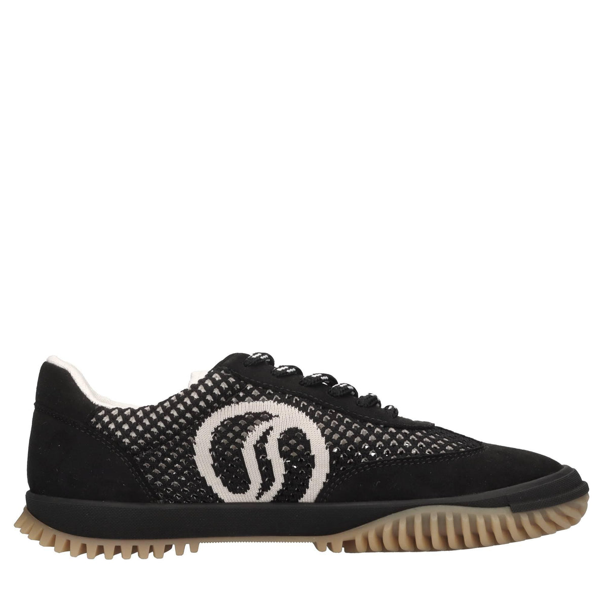 Sneakers S-Wave sport in tessuto ed eco-camoscio 