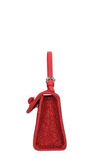 Borsa mini in raso e strass 