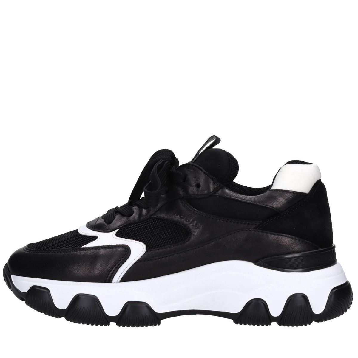 Sneakers in pelle e tessuto 