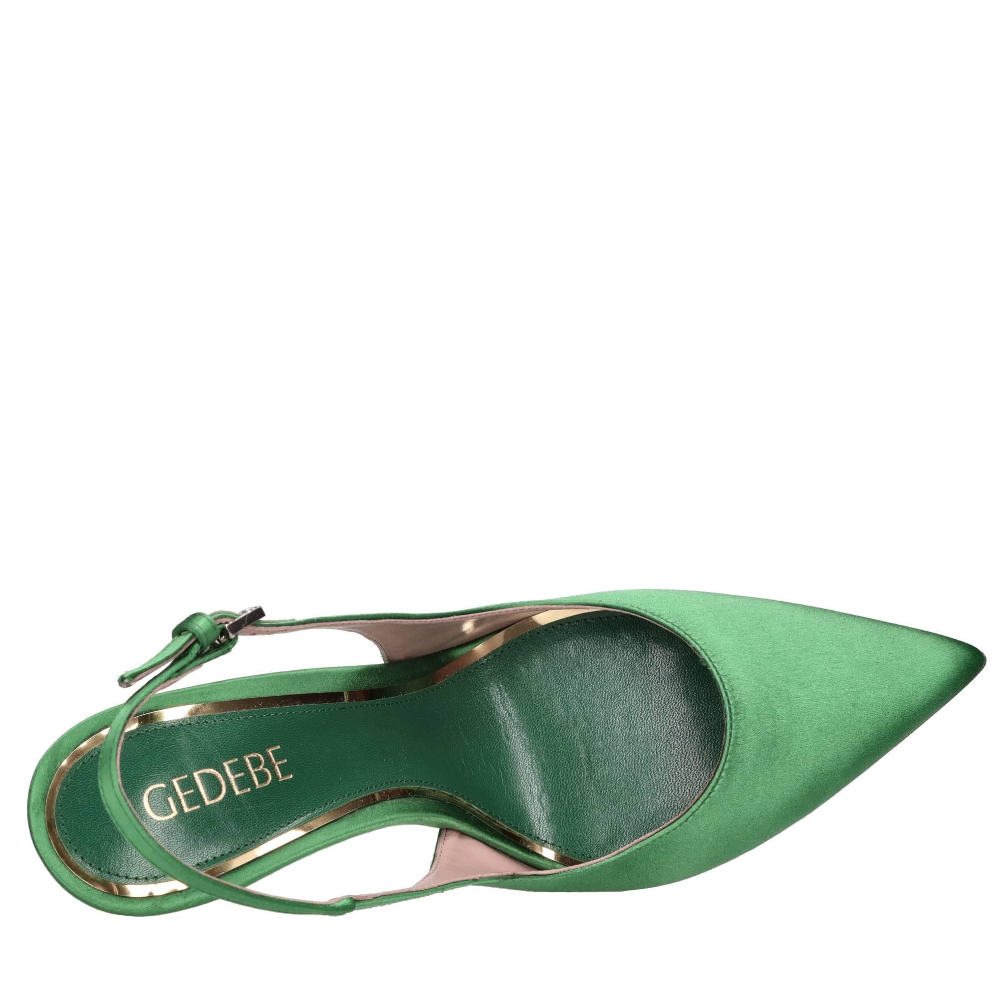Décolleté slingback Paris in raso e strass 