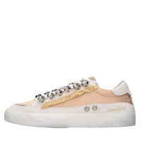 Sneakers in pelle, tessuto e strass 