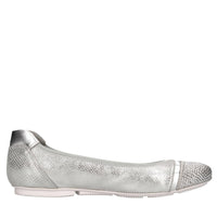 Ballerine in pelle e tessuto 